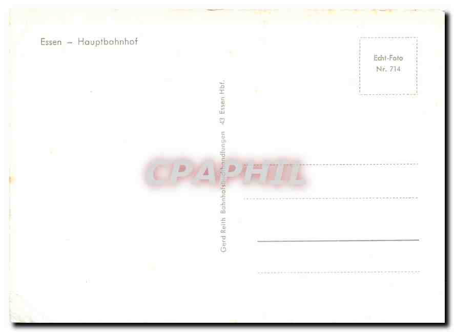 CPM Essen Hauptbahnhof  — Verso