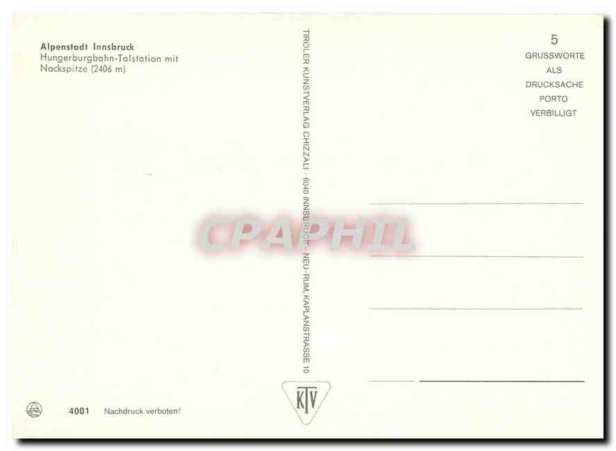 CPM Alpenstadt Innsbruck  — Verso