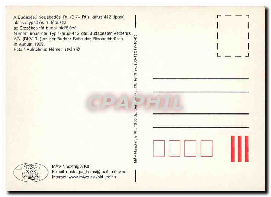 CPM Niederflurbus der Typ Ikarus 412  — Verso