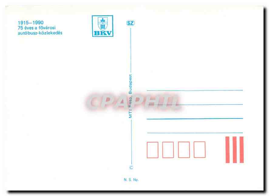 CPM 1915 1990 75 eves a fovarosi autobusz kozlekedes  — Rückseite