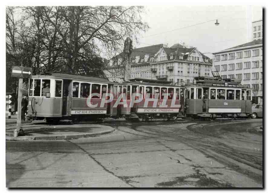 CPM verein tram-museum zuerich Zug der Linie 11 bei der Walchebruecke um 1950