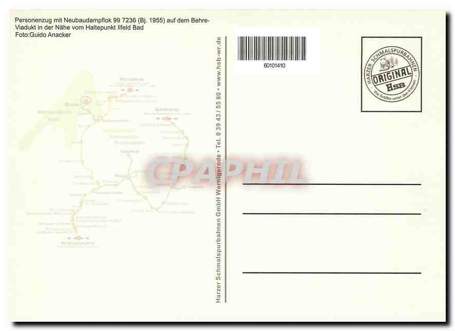 CPM Personenzug mit Neubaudampflok 99 7236 — Verso