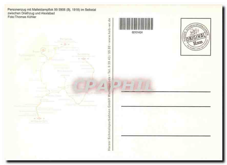 CPM Personenzug mit Malletdampflok 99 5906 im Selketal — Verso