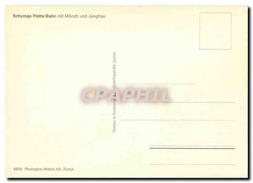 CPM Schynige Platte-Bahn mit Moench und jungfrau — Verso