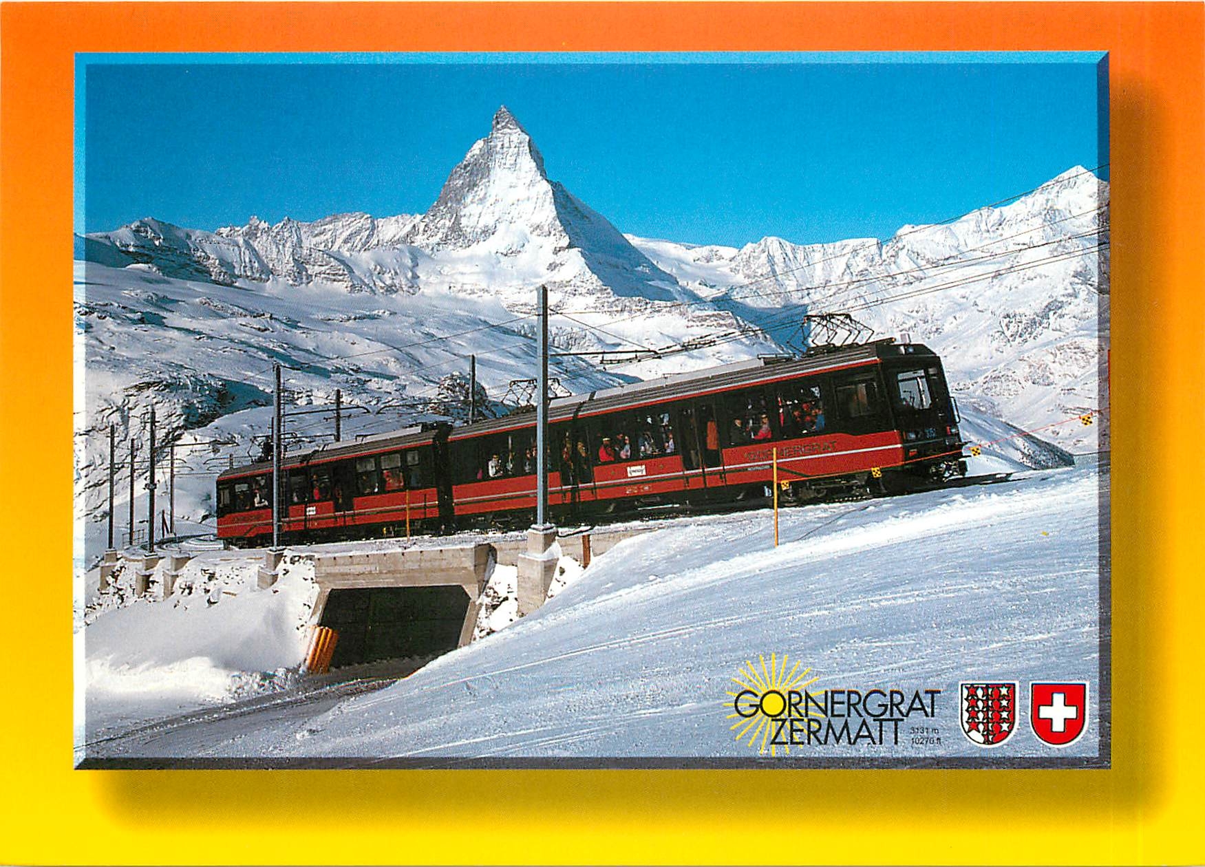 CPM Gornergrat - Zermatt 3131m Gorgergrat-Bahn mit Matterhorn