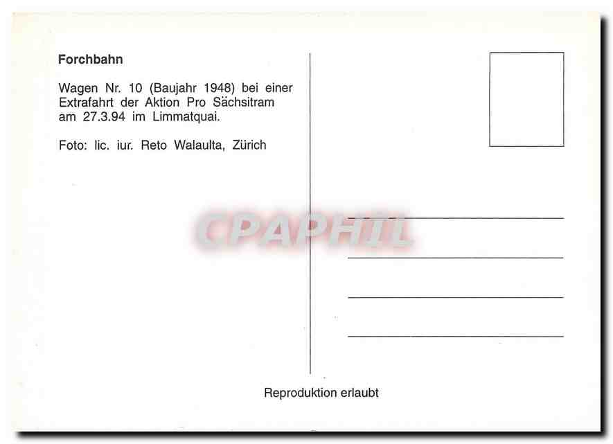 CPM Forchbahn Wagen Nr.10 — Verso