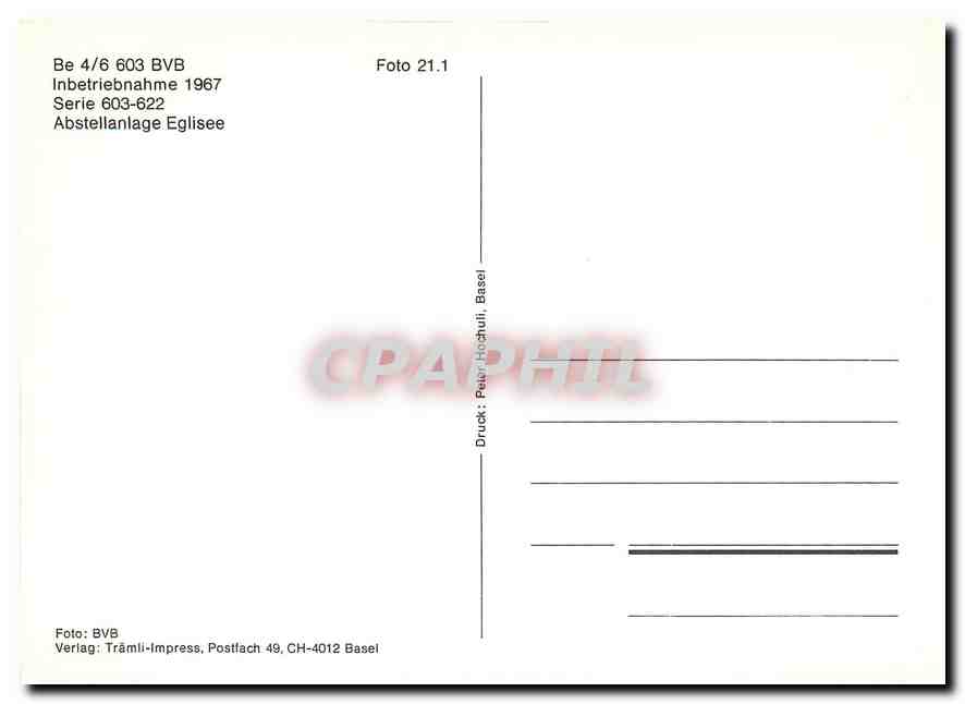 CPM Be 4/6 603 BVB — Verso