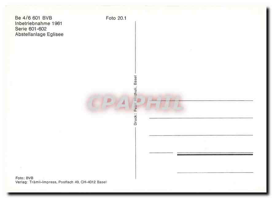 CPM Be 4/6 601 BVB — Verso