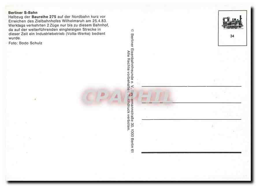 CPM Berliner S-Bahn Halbzug der Baureihe 275 — Verso