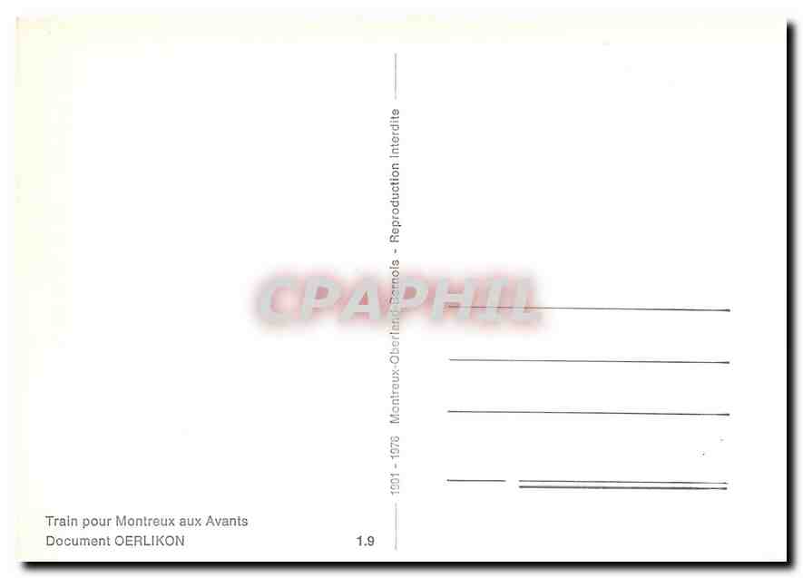 CPM Train pour Montreux aux Avants — Verso