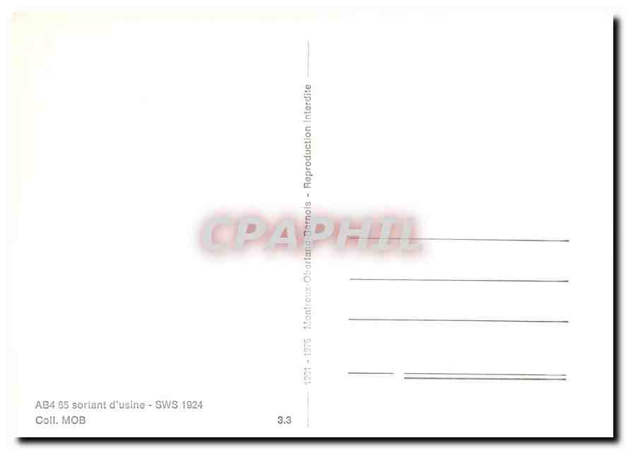 CPM AB4 85 sortant d'usine - SWS 1924 — Verso
