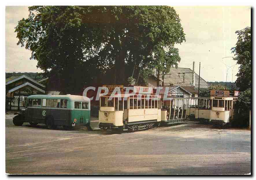 CPM Tramways de Fontainebleau (CTF) Terminus de la garde SNCF en 1953