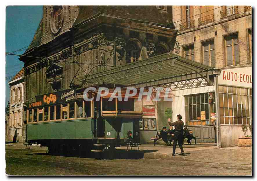 CPM Cremaillere de Laon (CL) Terminus ''Haut'' de l'Hotel de Ville en 1957