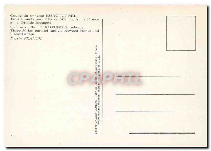 CPM Coupe du systeme EUROTUNNEL — Verso