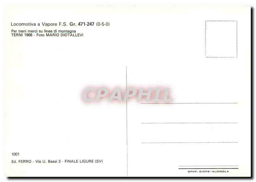 CPM Locomotiva a vapore F.S. Gr. 471-247 — Verso