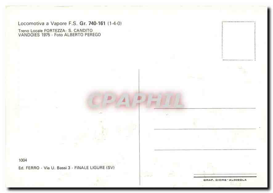 CPM Locomotiva a vapore F.S. Gr. 740-161 — Verso