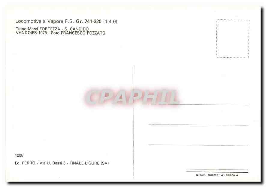 CPM Locomotiva a vapore F.S. Gr. 741-320 — Verso