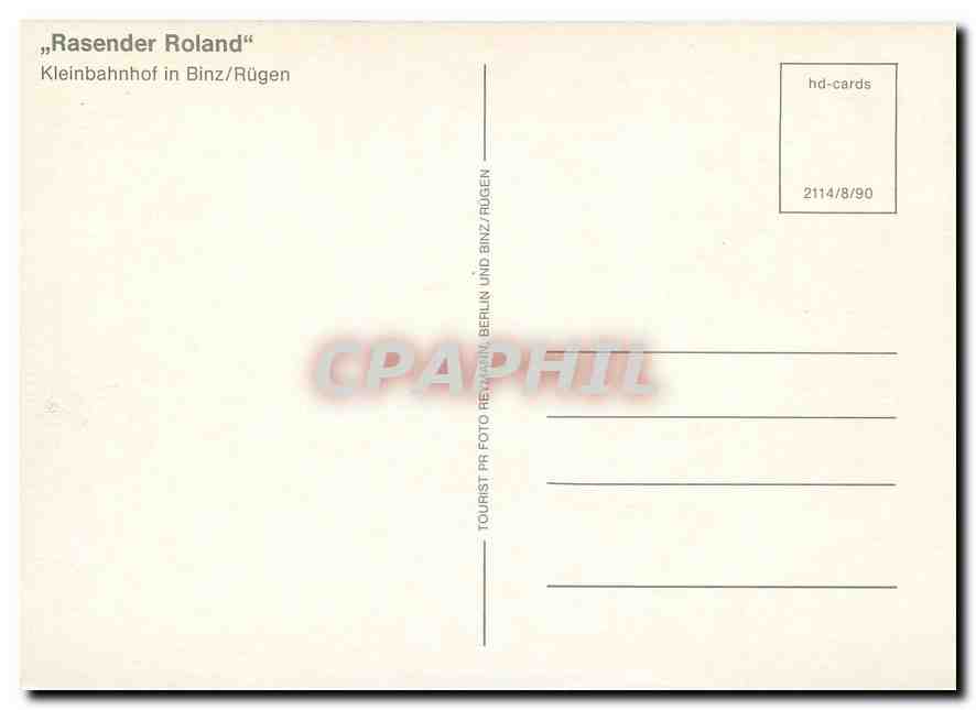CPM ''Rasender Roland'' Kleinbahnhof in Binz/Ruegen — Verso