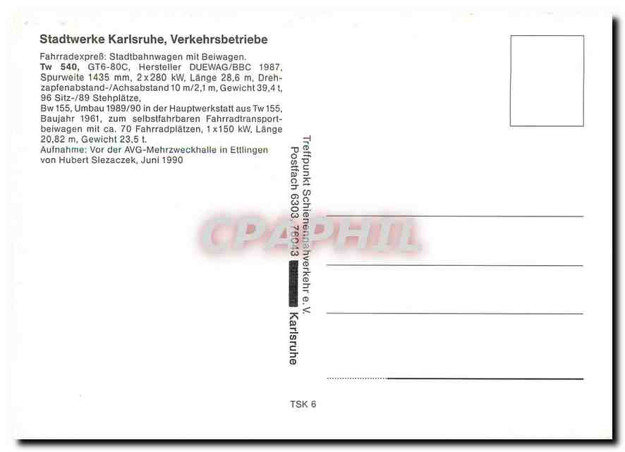 CPM Stadtwerke Karlsruhe Verkehrsbetriebe — Verso