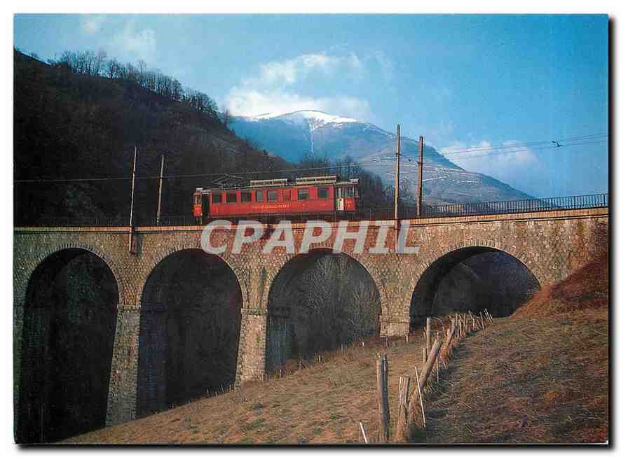 CPM Soleil couchant sur le viaduc du ruisseau de Vaulx. Le Gonest.