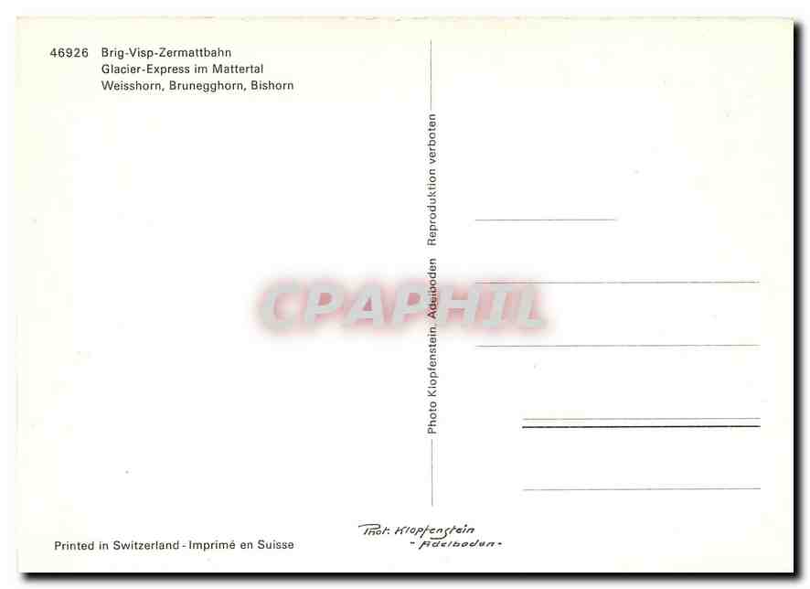 CPM Brig-Visp-Zermattbahn Glacier Express im Mattertal — Verso