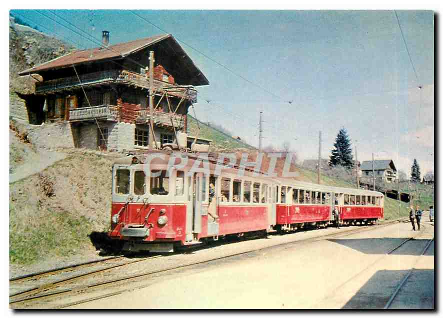 CPM BDeh 4/4 13 + B24 + B23 Gare de Troistorrents 6.4.69