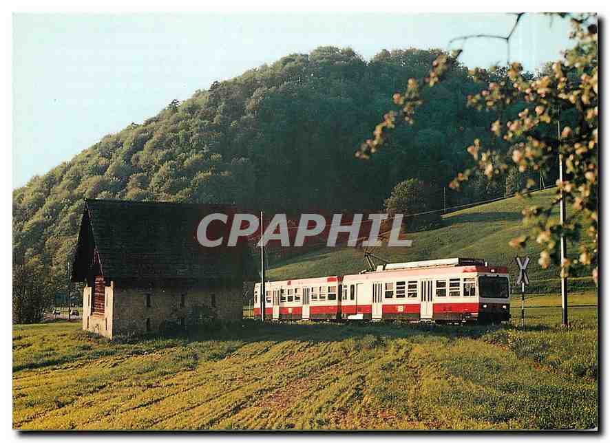 CPM Pendelzug der Waldenburgerbahn vor der Station Lampenberg-Ramlinsburg
