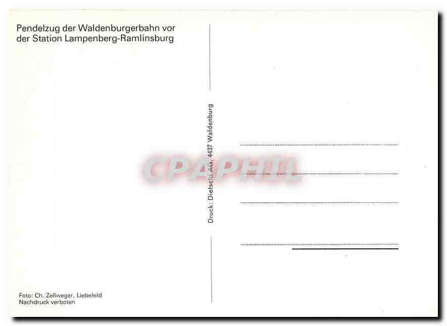 CPM Pendelzug der Waldenburgerbahn vor der Station Lampenberg-Ramlinsburg — Verso
