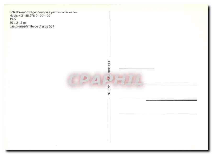 CPM Wagon a parois coulissantes Habis 31 85 275 0 100 199 — Verso