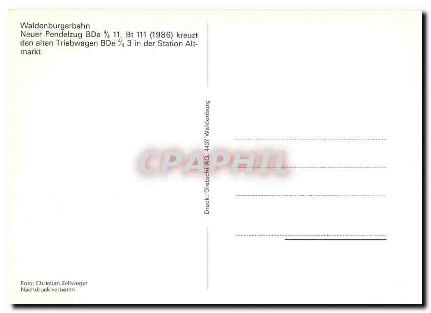 CPM Waldenburgerbahn Bde 4 4 11 Bt 111 — Verso