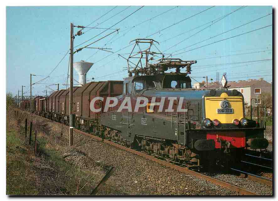 CPM CP 113- La CC 14181 a Uckange sur un train Thionville-Metz. Juin 1985
