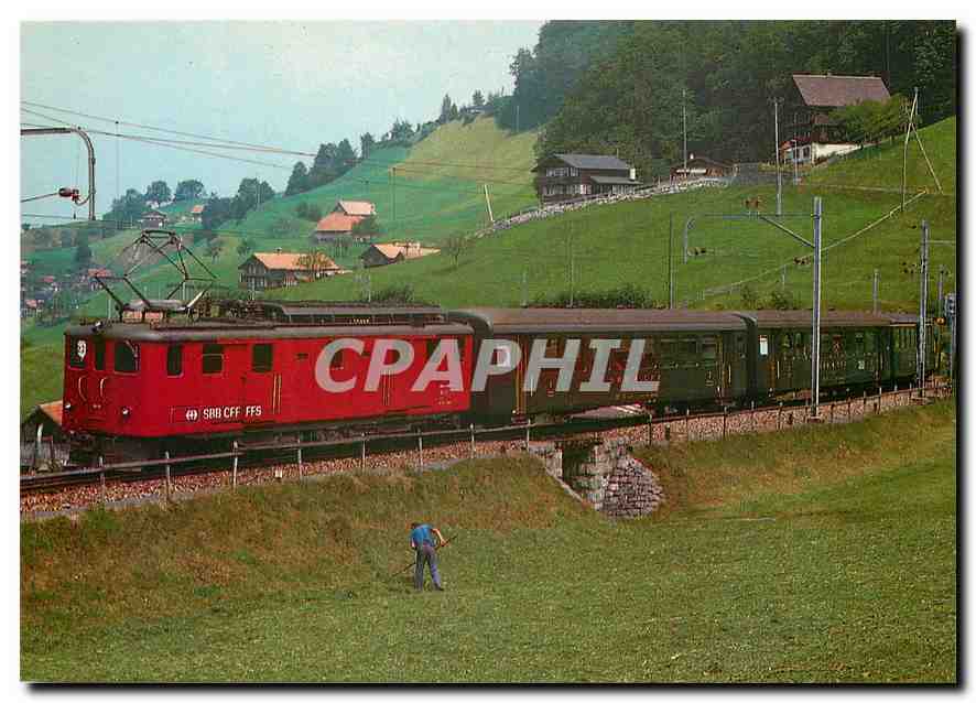 CPM CP 126- Ligne du Brunig des CFF: Un Deh 4/6 repeint aux nouvelles couleurs tracte un train pour 