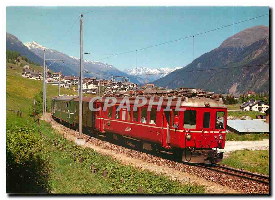 CPM Rhaetische Bahn Triebwagen ABe 4/4 503 bei Celerina 1984
