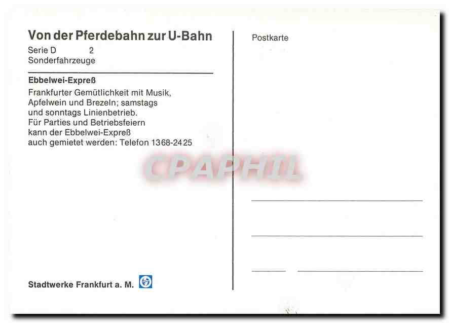 CPM Von der Pferdebahn zur U-bahn — Verso
