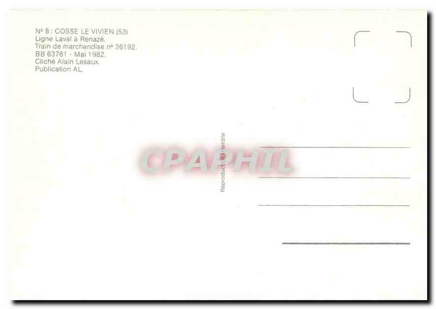 CPM Cosse le Vivien (53) Ligne Lavat a Renaze — Verso