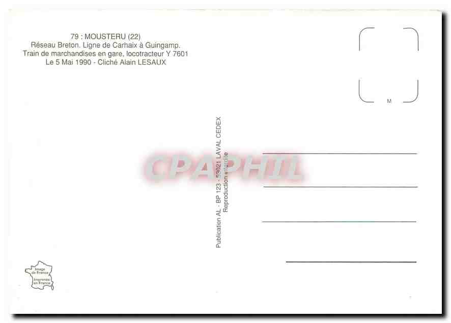 CPM Mousteru (22) Reseau Breton. Ligne de Carhaix a Guingamp — Verso