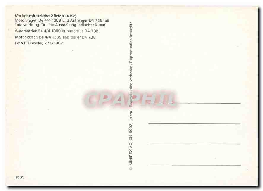 CPM Motor coach Be 4/4 1389 and trailer B4 738 — Verso
