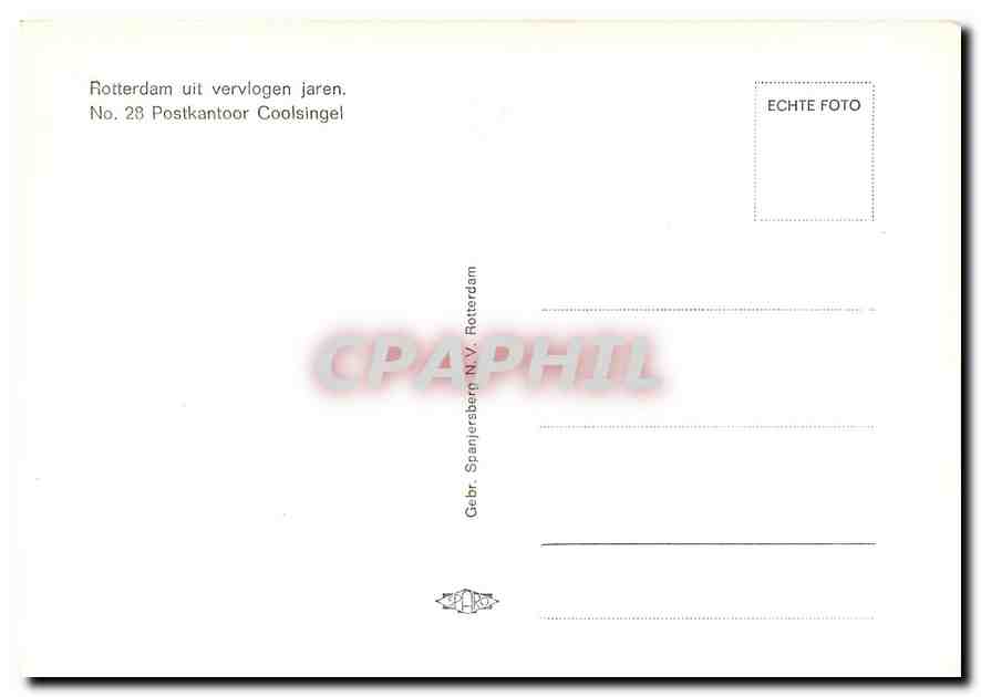 CPM Rotterdam uit vervlogen jaren. No.28 Postkantoor Coolsingel — Rückseite