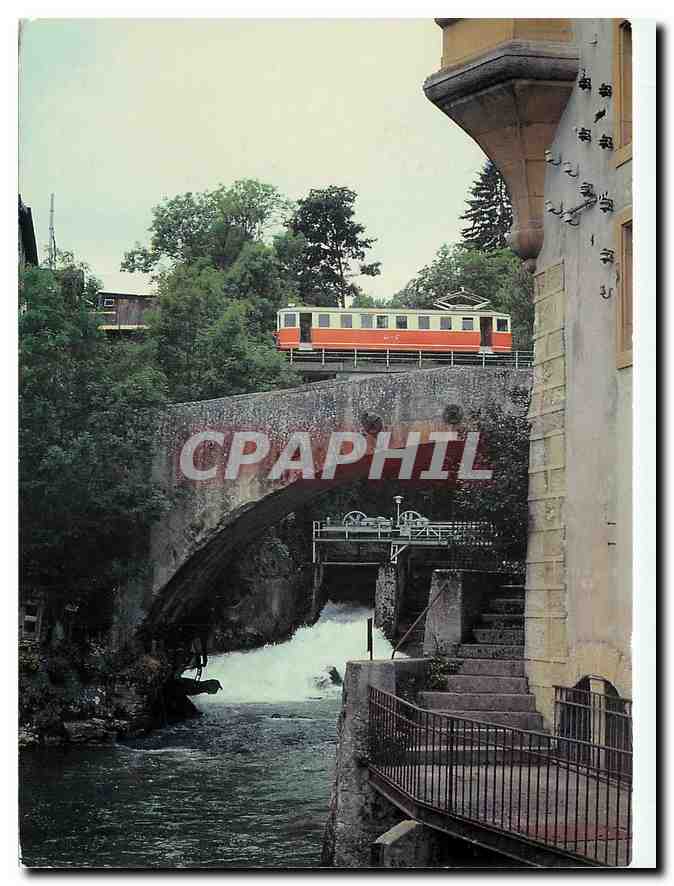 CPM Durch eine wildromantisch-technische Landschaft faehrt der OC-Triebwagen BDe 4/4 12 am 12.7.1981