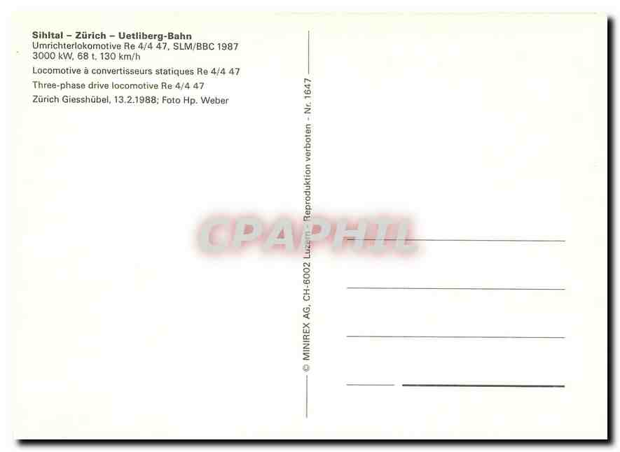 CPM Three-phase drive locomotive Re 4/4 47 — Verso