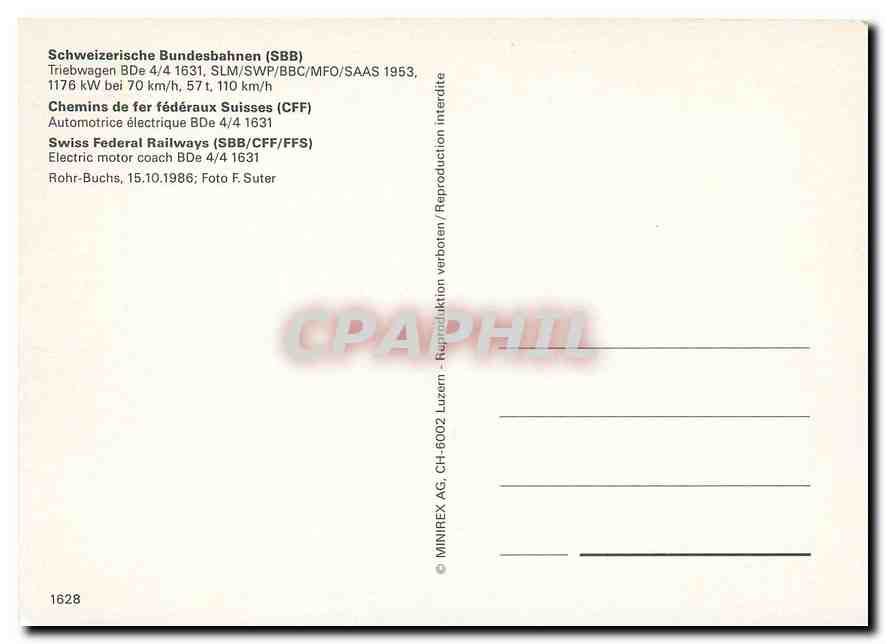 CPM Electric motor coach BDe 4/4 1631 — Verso