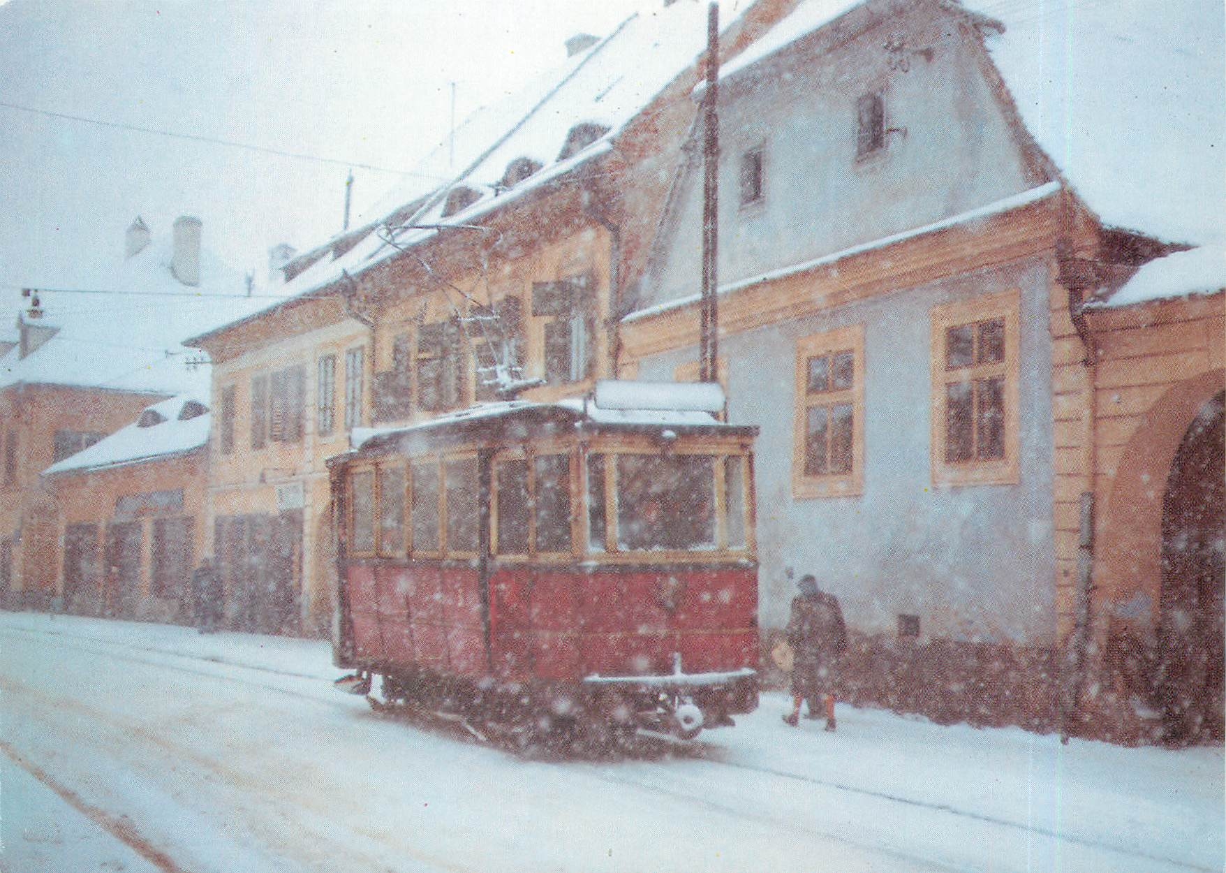 CPM Motrice No.6 de construction hongroise (Ganz Budapest)  ligne Gare CFR-Ville Haute dans les rues