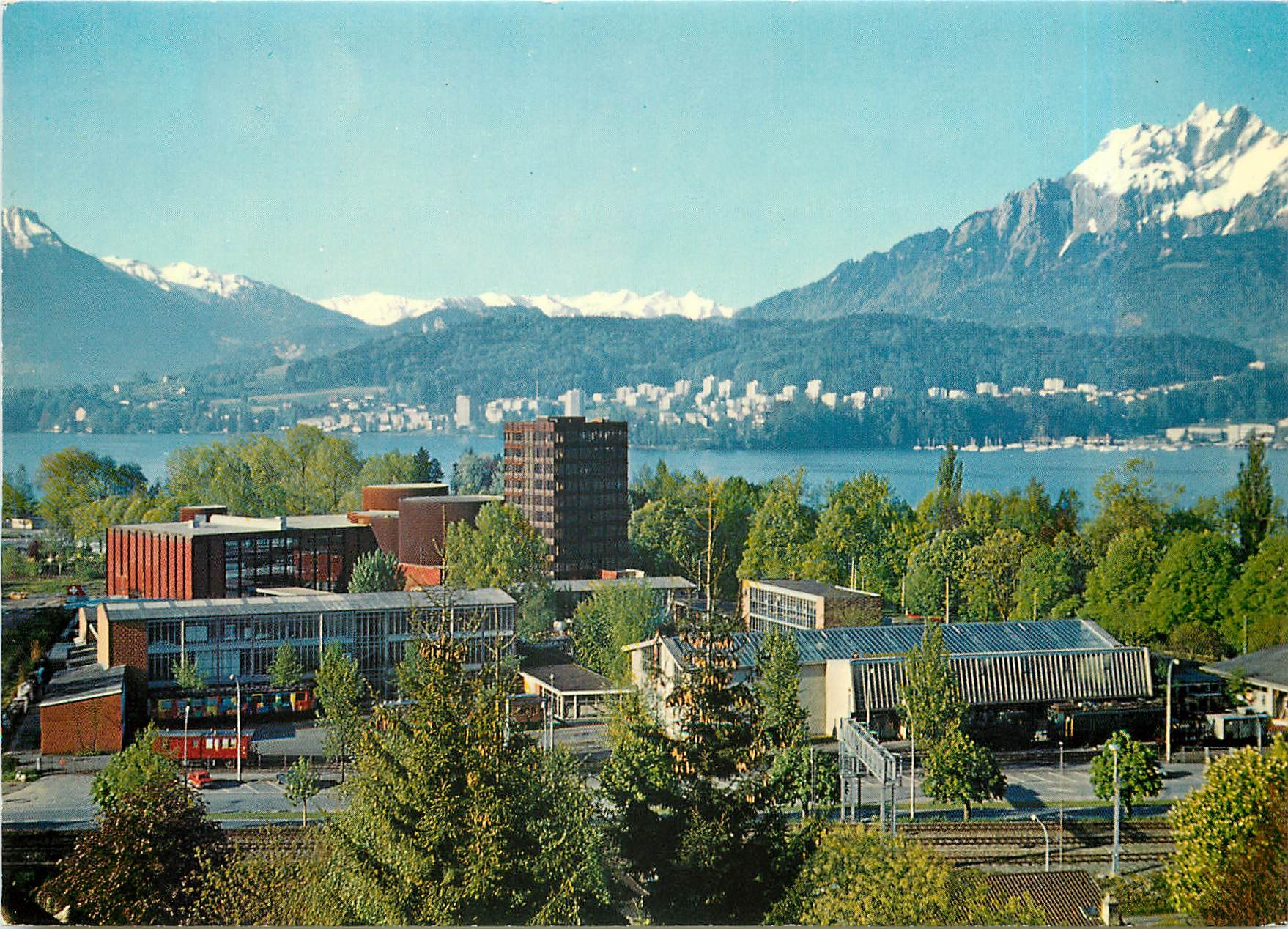 CPM The Swiss Transport Museum with Mount Pilatus