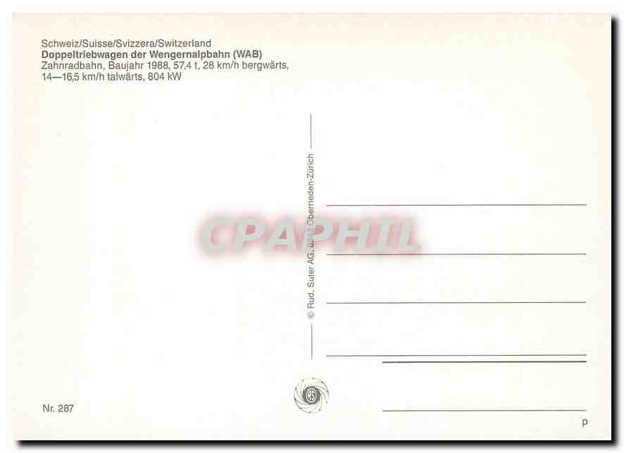 CPM Doppeltriebwagen der Wengernalpbahn (WAB) — Verso