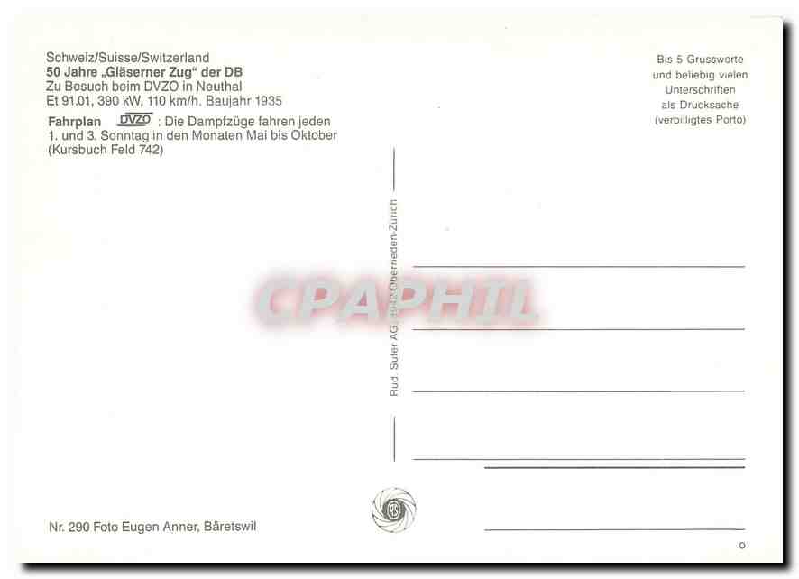 CPM 50 Jahre "Glaeserner Zug" der DB — Verso