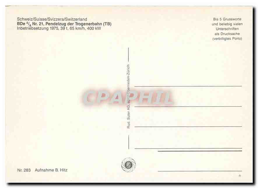 CPM BDe 4/8 Nr.21 Pendelzug der Trogenerbahn (TB) — Verso