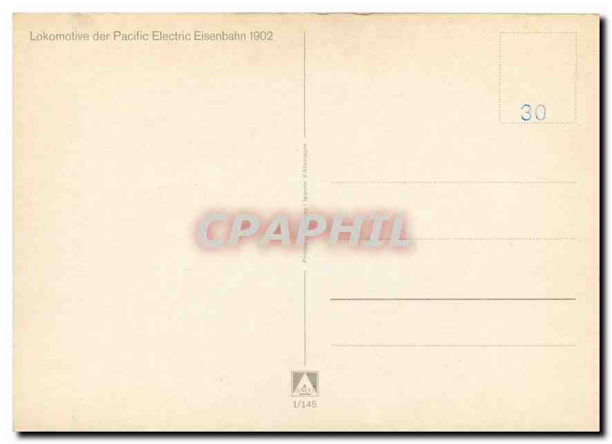 CPM Lokomotive der Pacific Electric Eisenbahn 1902 — Verso