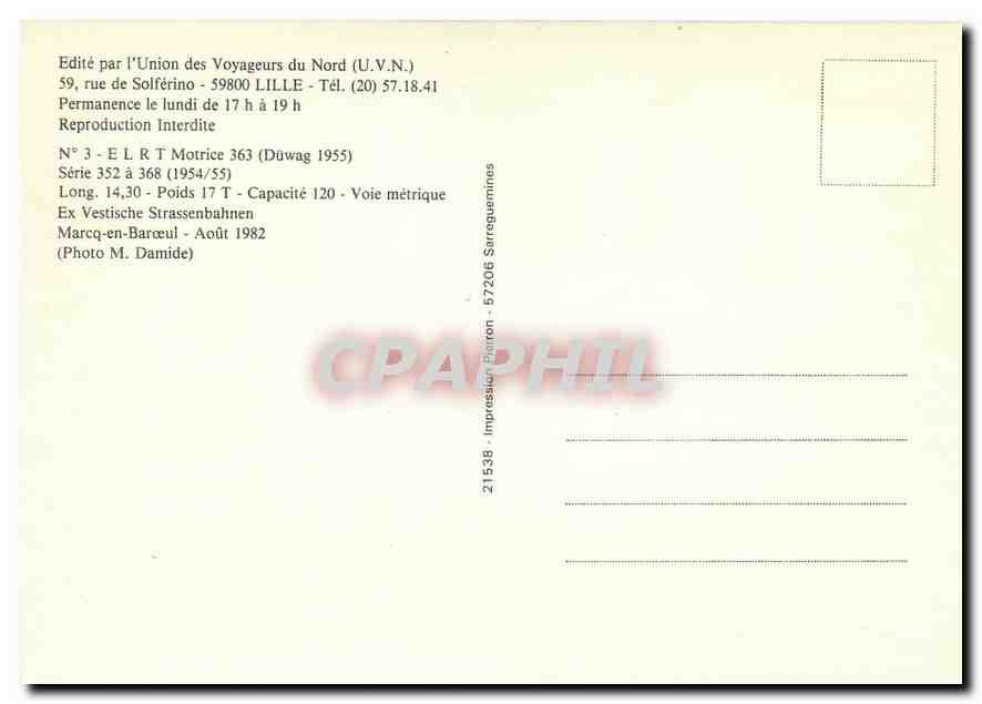 CPM Motrice 363 (Duewag 1955) — Verso