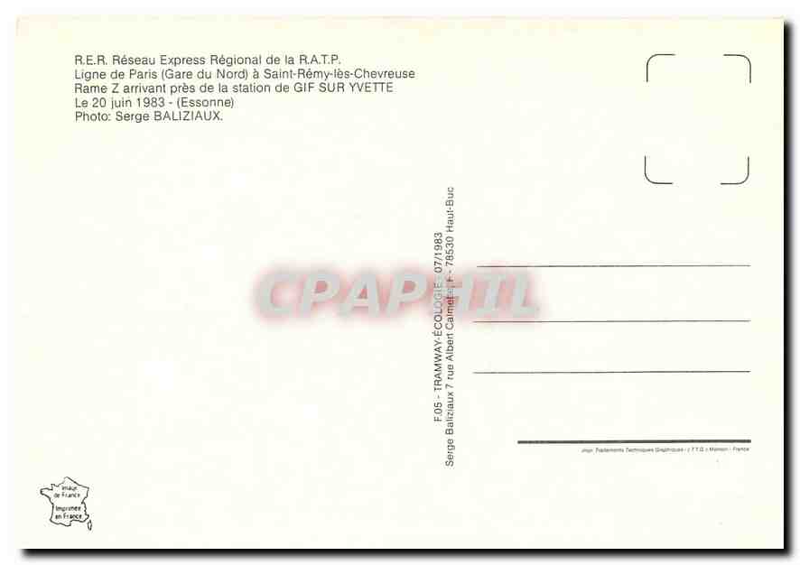 CPM Ligne de Paris a Saint-Remy-les-Chevreuse — Verso