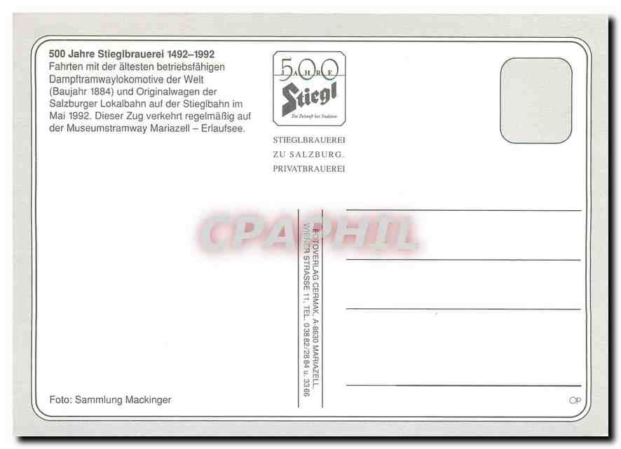 CPM Salzburger Stieglbahn — Verso